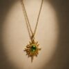 Sun emerald neck pendant